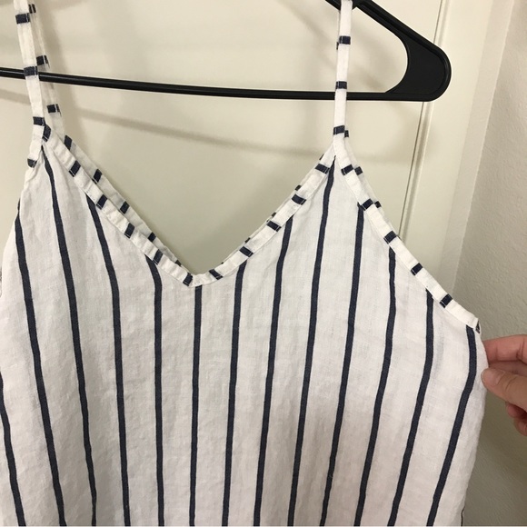 Terzo Millenio 100% linen stripe spaghetti strap maxi dress - Picture 4 of 10